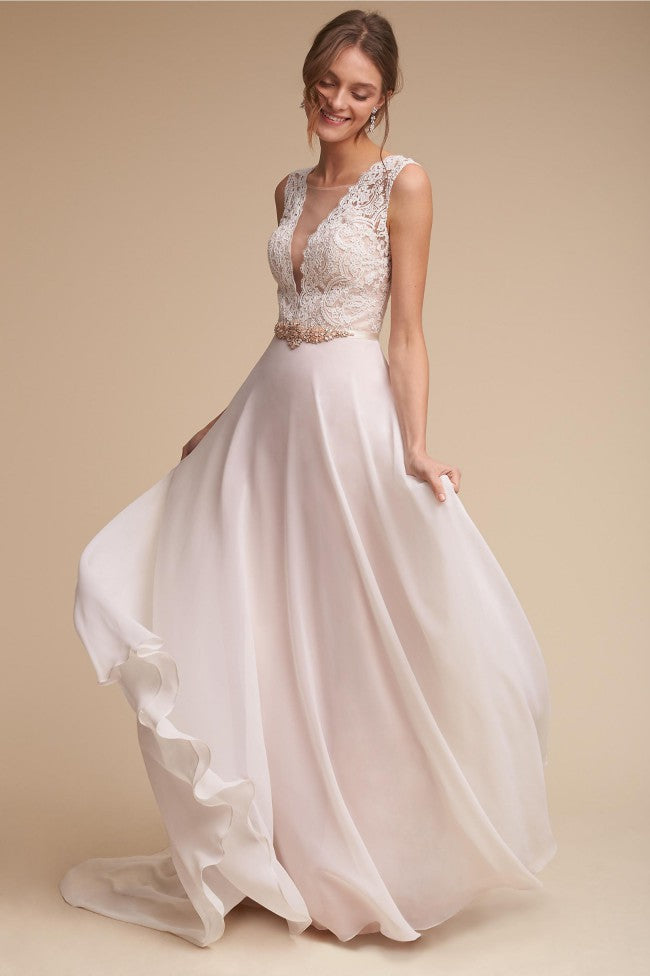 BHLDN Willowby by Watters Taryn Lace Wedding Gown - Elegant A-Line Bridal Dress for Beach, Garden & Outdoor Ceremonies