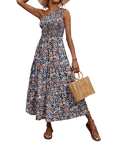 Floral Black Orange Blue
