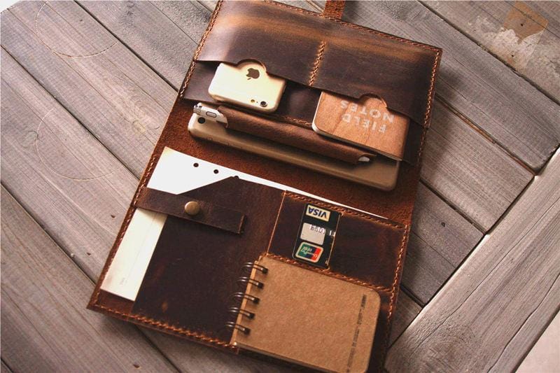 Premium Custom Leather iPad Pro Case Cover Folio - Handmade Genuine Leather Protective Sleeve for iPad Pro 11/12.9 inch - Perfect for Business, Travel & Daily Use
