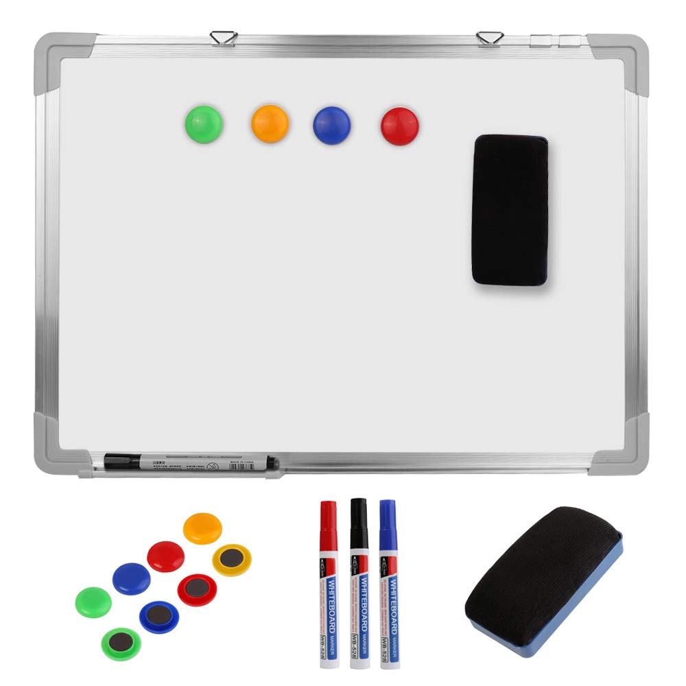 18 x 24 Inch Magnetic Dry Erase Whiteboard with 4 Magnets, 3 Marker Pens & 1 Eraser - Perfect for Home Office, Classroom & Meeting Room Organization
