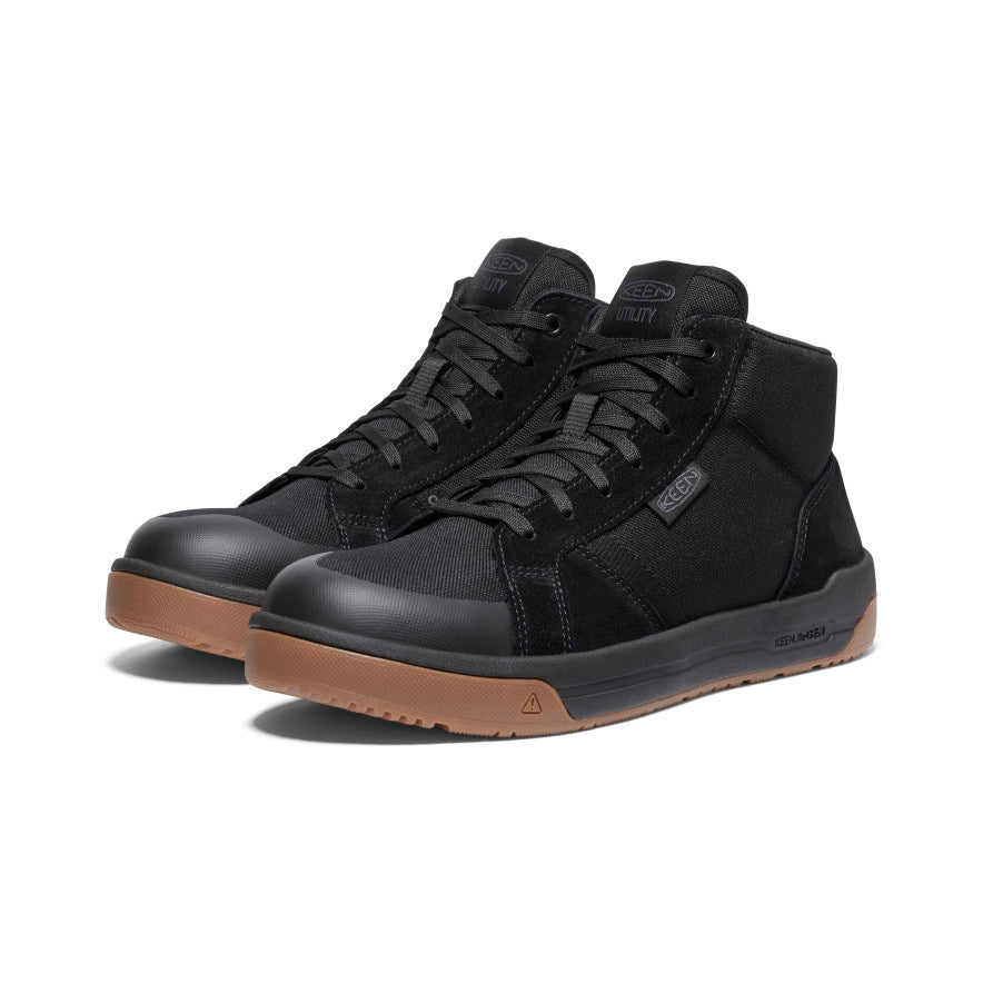 Kenton Mid Work Shoe for Men - Carbon Toe Safety Boots in Black/Gum | Durable Construction Work Shoes for Electricians, Carpenters & Industrial Workers