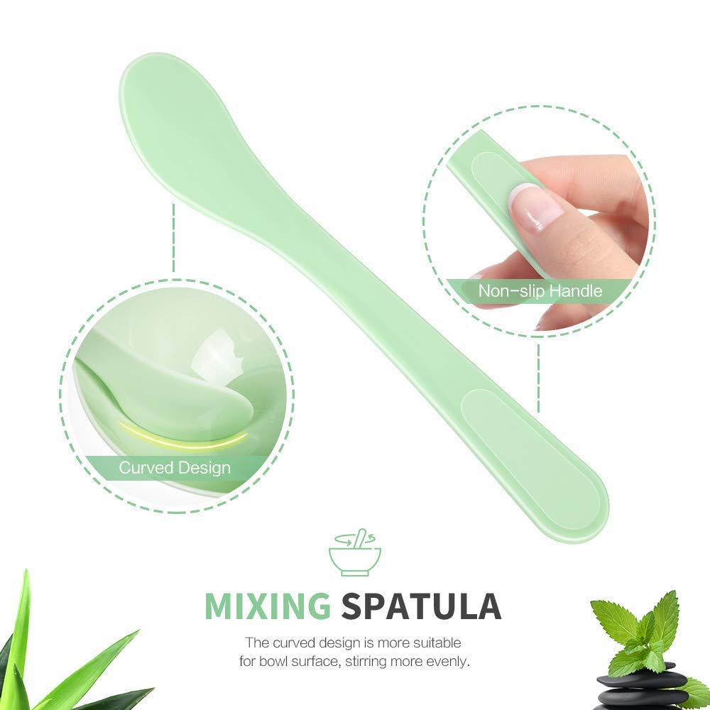 Teenitor DIY Face Mask Mixing Bowl Set - Silicone Mask Brush, Spatula, Measuring Cup & Puff (8-Piece Green Kit) for At-Home Spa & Skincare Routine