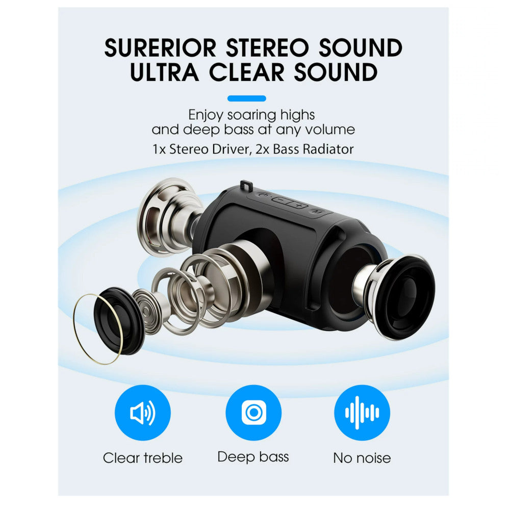 LFS BTSPEAKERV1 Bluetooth Speaker - Portable Wireless Waterproof Mini Speaker with Rich Bass, 10H Playtime - Perfect for Outdoor, Pool Party, Beach & Travel