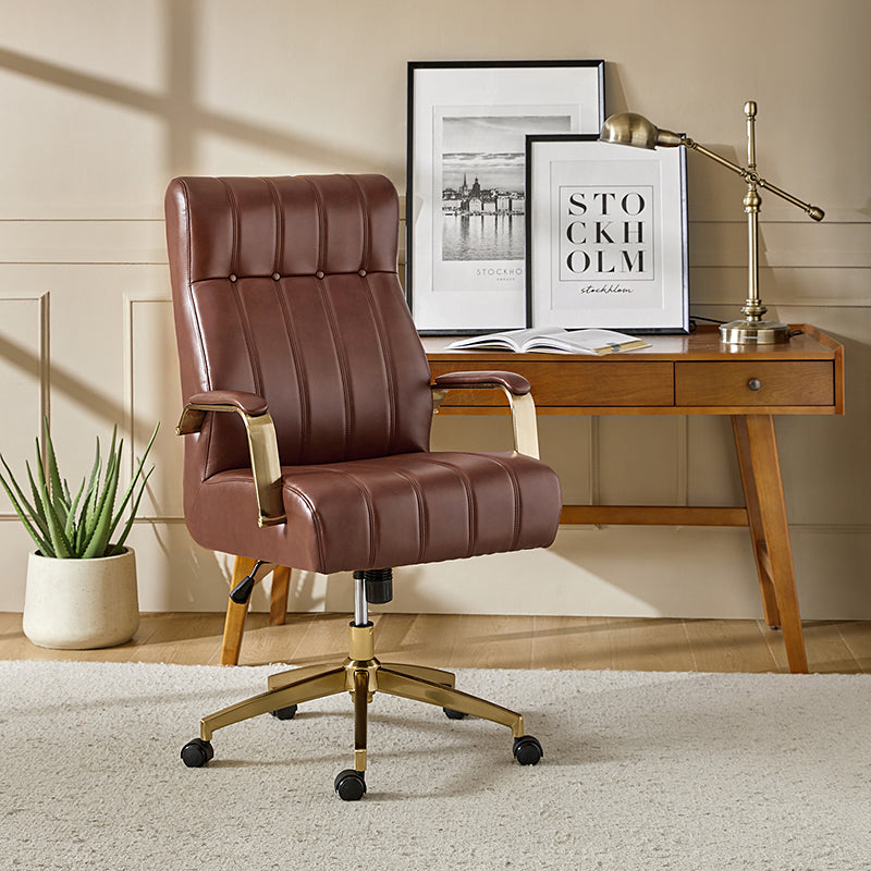 Premium Conelius Leather Ergonomic Executive Office Chair - High Back Adjustable Swivel Chair with Lumbar Support for Home & Office Workspace, Perfect for Long Hours Sitting Comfort