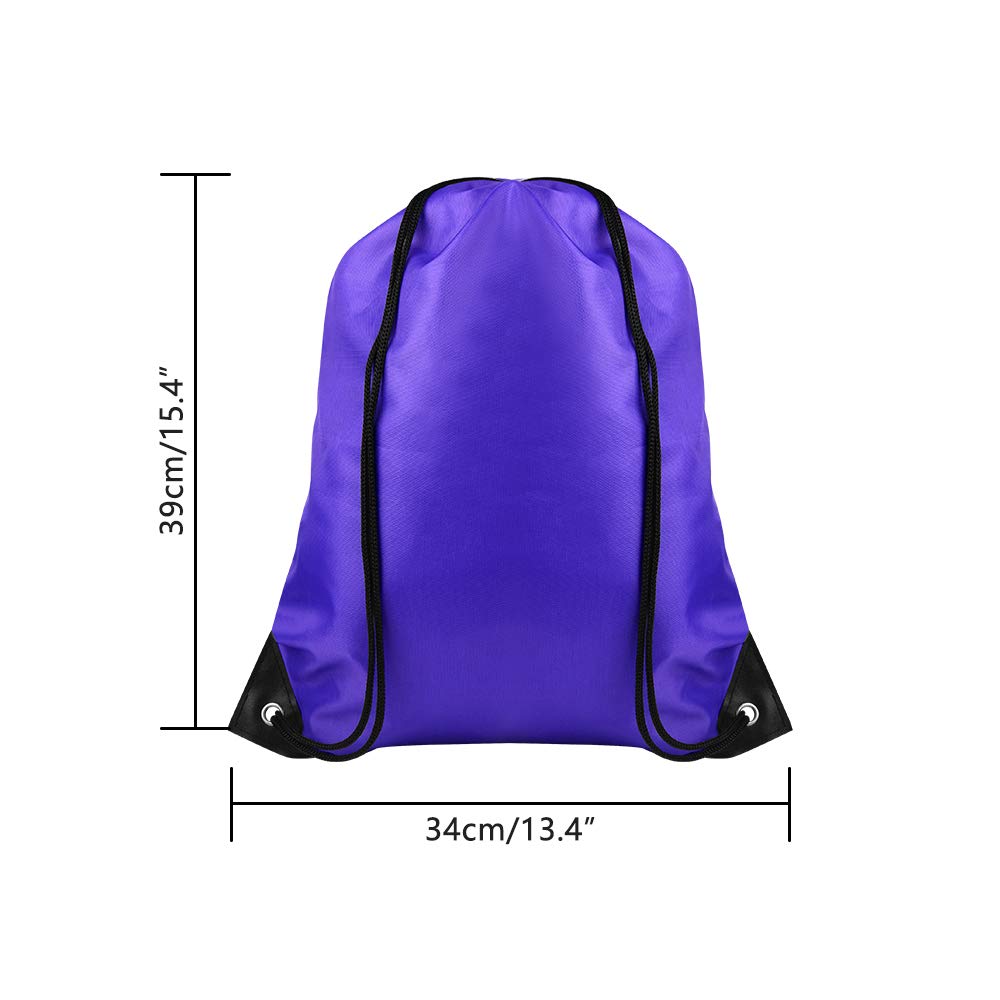 FEPITO 22 Pack Drawstring Bags - Durable String Backpack Bulk Sack Cinch Bags for School, Gym, Sports & Travel - Lightweight Water-Resistant Storage Pouches (Blue) - Perfect for Organizing Shoes, Clothes & Gear