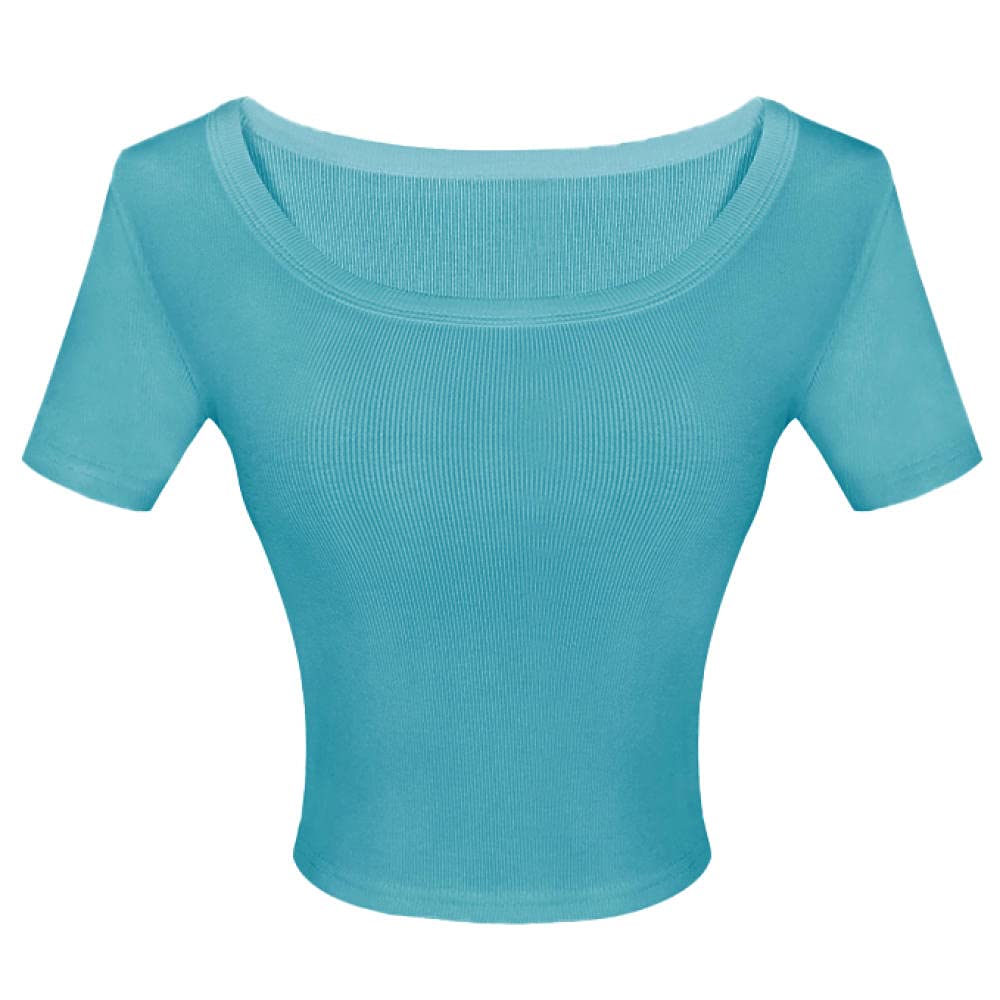 Women's Round Neck Crop Top - Trendy Short Shirt for Teen Girls & Women | Perfect for Summer, Gym, Casual Wear & Street Style