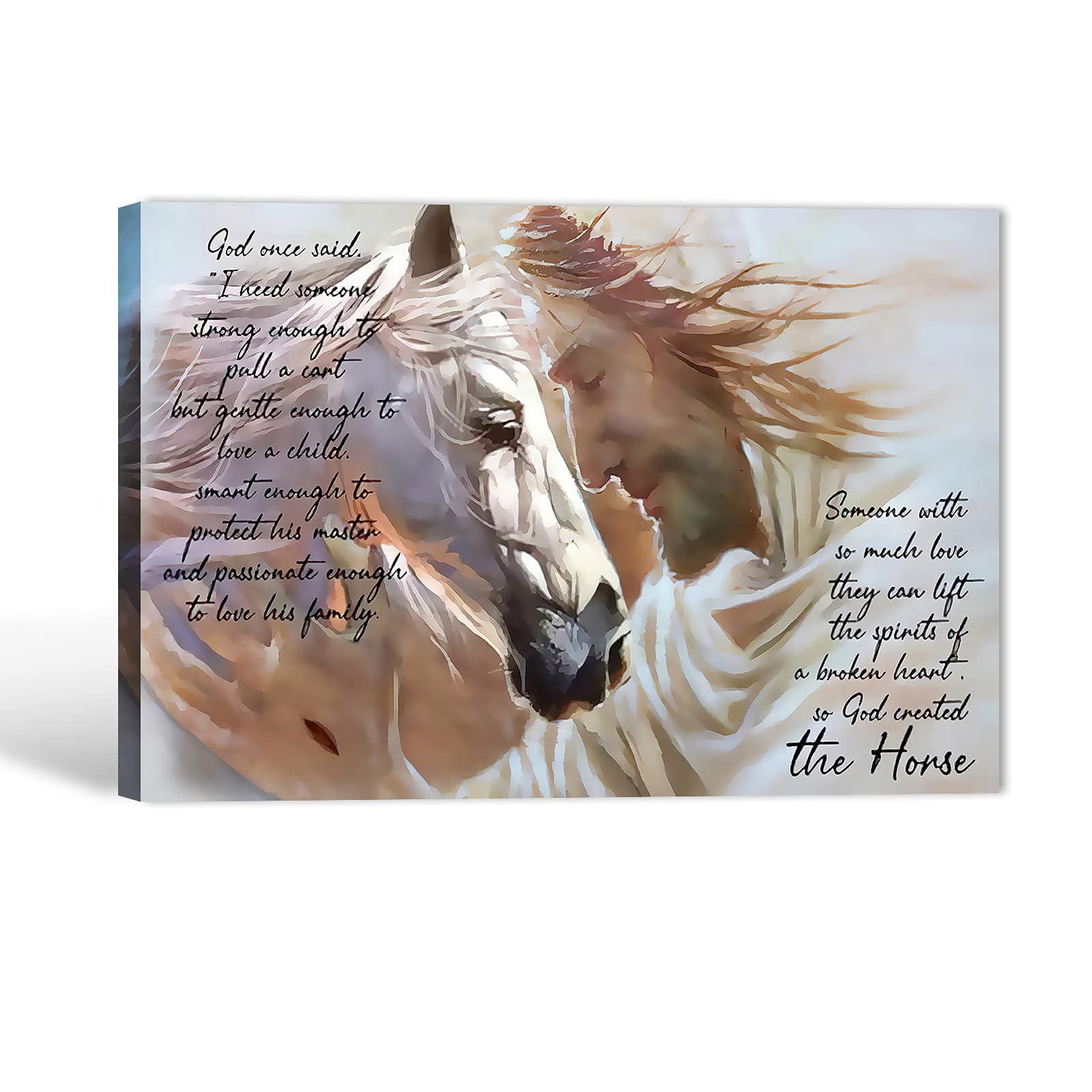 Inspirational Wall Art with Motivational Quotes - Framed Canvas Art for Office, Home & Gym Decor - Horse Design Positive Saying Wall Decor (28x40 Inches) - Perfect for Living Room, Bedroom & Workspace Motivation