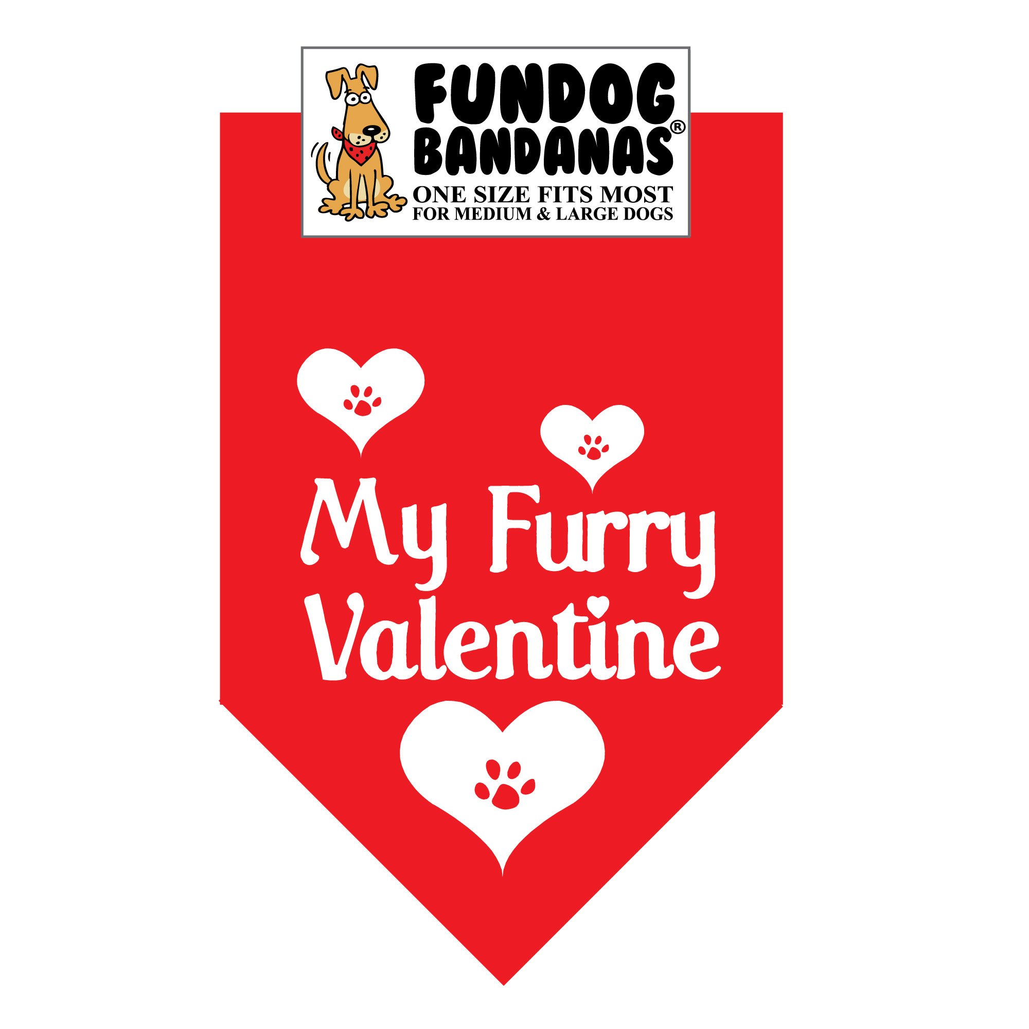 My Furry Valentine Dog Bandana - Adjustable Red Pet Bandana for Medium to Large Dogs, Perfect for Valentine's Day, Christmas & Special Occasions