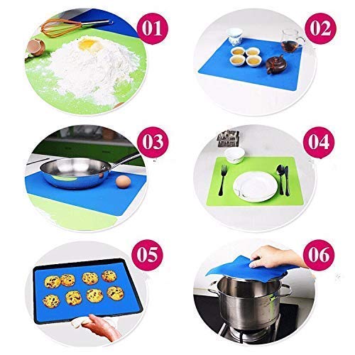 JAPP Silicone Baking Mat - Non-Stick Pastry Rolling Mat with Measurements for Fondant, Dough & Cookie Making - Reusable Kneading Mat (50x40cm) - Perfect for Home Bakers, Cake Decorating & Kitchen Baking Needs
