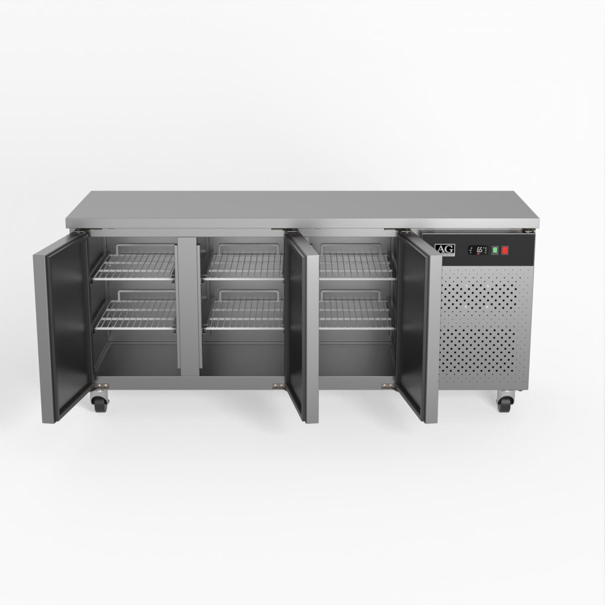 AG 3-Door Commercial Worktop Freezer with Under Bench Storage | 600mm Depth | Ideal for Restaurants, Cafes & Catering Businesses