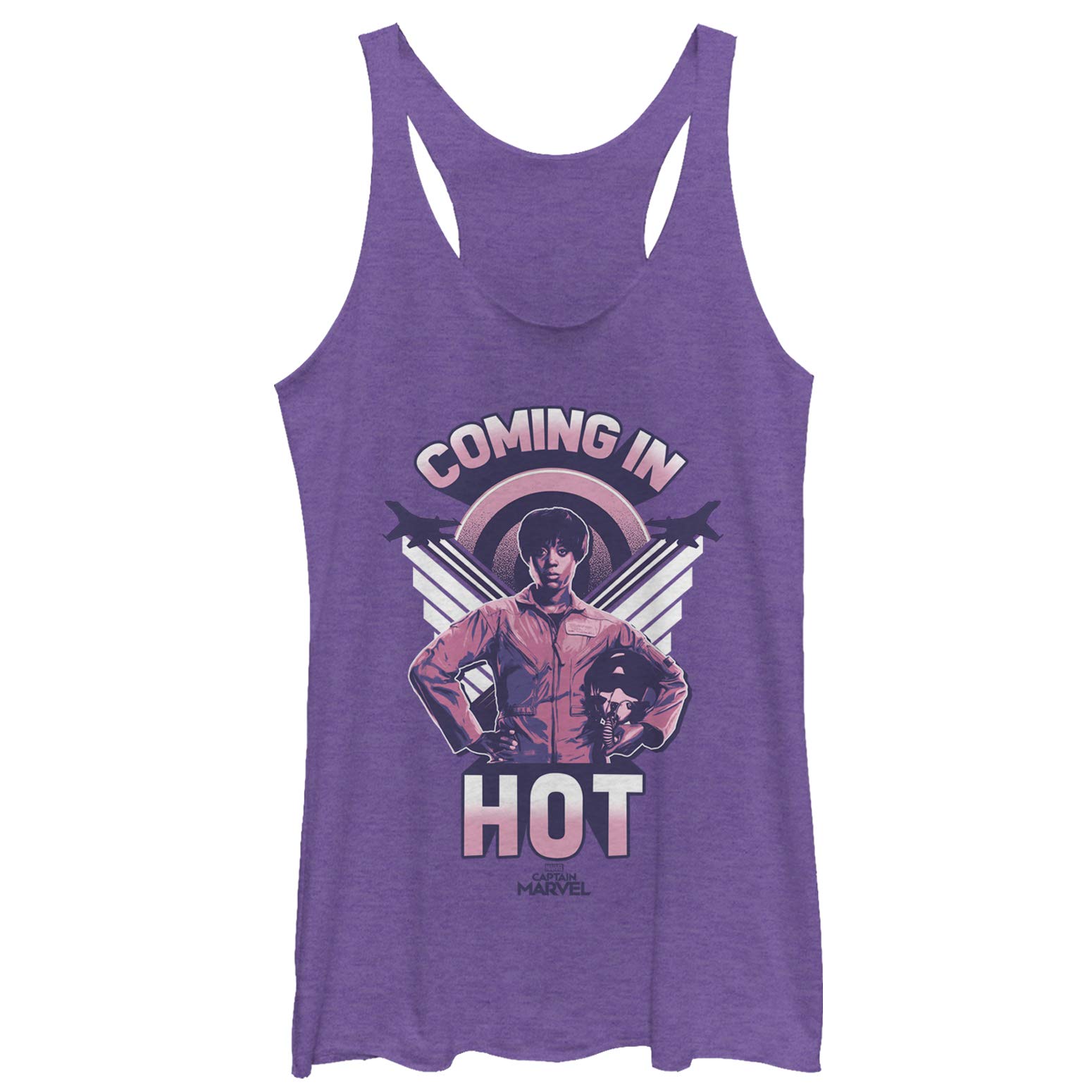 Marvel Coming in Hot Women's Racerback Tank Top - Superhero Graphic Tee for Fitness, Gym & Casual Wear | Perfect for Workouts, Summer Outfits & Comic Conventions