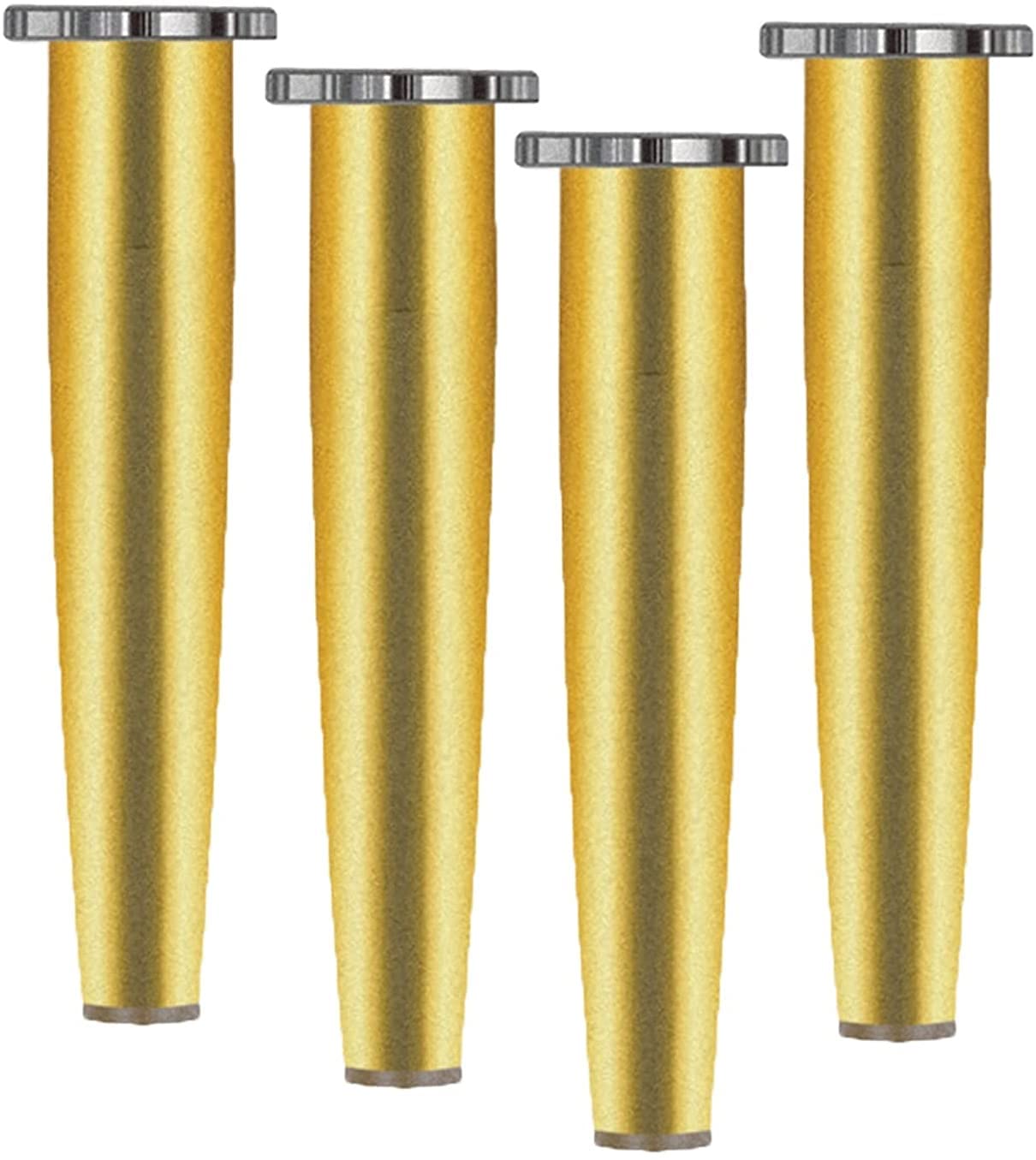 4Pcs Adjustable Metal Furniture Legs - 12CM Gold Aluminum Alloy Replacement Feet for Sofa, Table, Cabinet, Couch, Desk & Bed - Heavy Duty Furniture Risers with Screws - Perfect for Home Office, Living Room & Bedroom Furniture Upgrade