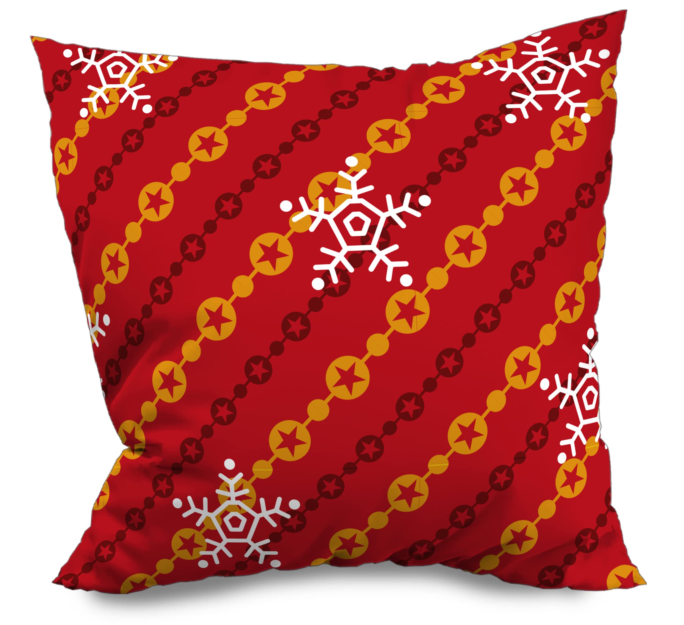 NACRE APPAREL Christmas Holiday Decorations - Snowflake Cushion Cover 20x20 Inch with Zipper for Sofa, Couch, Bed - Festive Winter Home Decor & Cozy Seasonal Throw Pillow Case