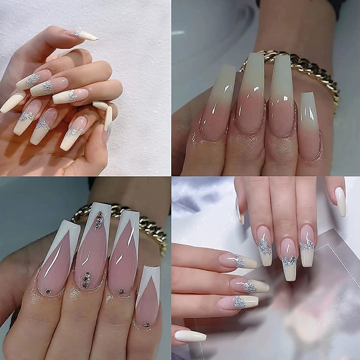 550Pcs MAGIC ARMOR Nail Tips Kit - Coffin Long False Nails with Glue, 10 Sizes Nail Capsules for DIY Nail Art & Extension | Perfect for Salon, Home Manicure & Party Nail Designs