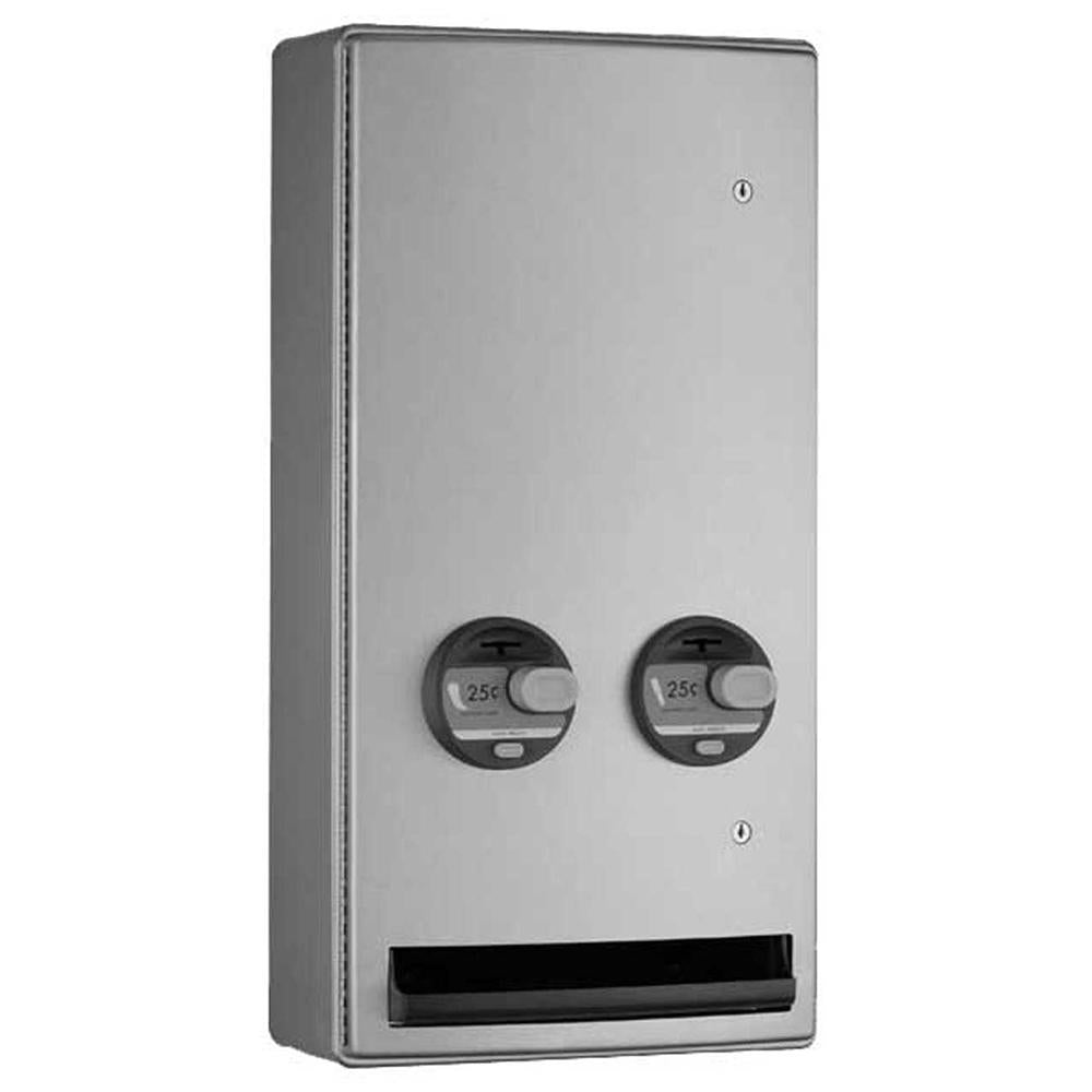 Bobrick B47069 ConturaSeries Sanitary Napkin & Tampon Dispenser - Surface Mounted Satin Stainless Steel - Ideal for Women's Restrooms, Public Washrooms & Commercial Spaces