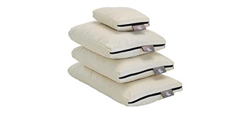 Organic Buckwheat & Kapok Pillow - Travel Size Hypoallergenic Pillow for Neck Support | Perfect for Camping, Air Travel & Home Use