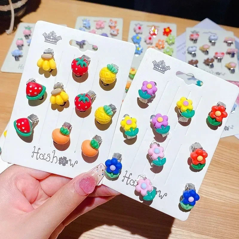 10pcs Cute Girls Earrings Set - Dainty Stud & Hoop Earrings for Teens & Women - Perfect for School, Party & Everyday Wear