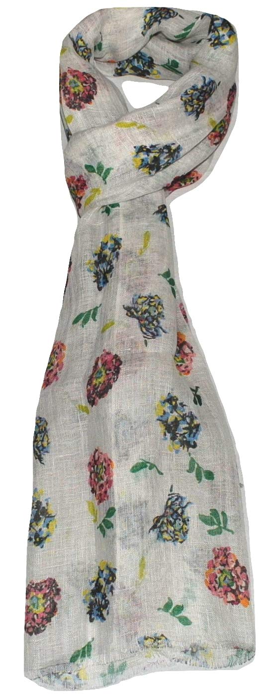 100% Pure Linen Scarf with Digital Prints - Lightweight, Breathable & All-Weather Fashion Accessory for Women - Perfect for Travel, Beach, Office & Everyday Style
