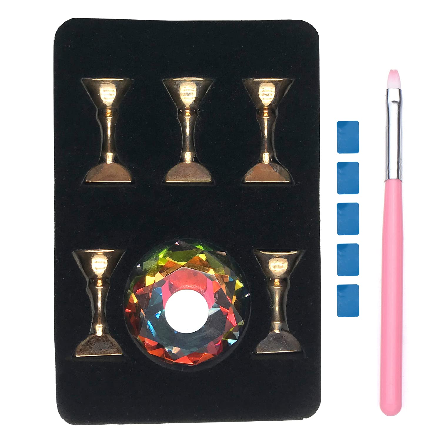Colorful Magnetic Nail Tips Holder Stand with Reusable Adhesive Putty - Nail Art Display & Training Practice Stand with Storage Box - Perfect for Salon, Home DIY, and Professional Nail Artists