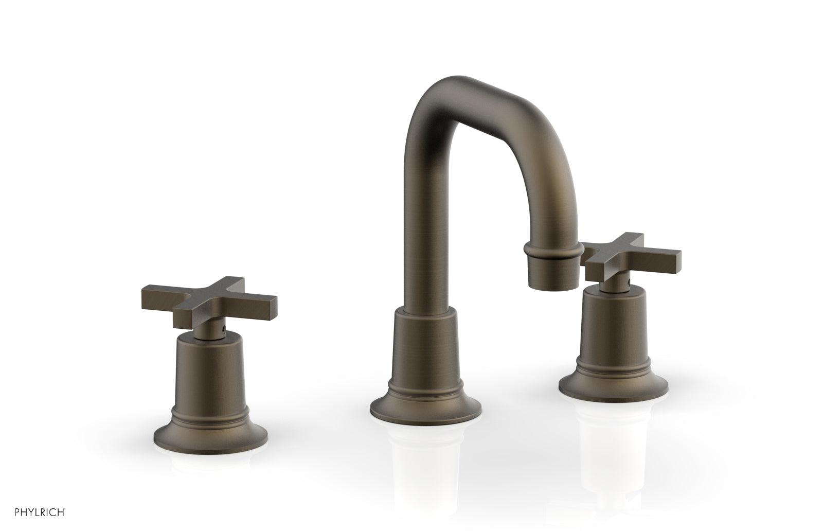 HEX MODERN Widespread Bathroom Faucet - 8 Inch Centerset Cross Handles Brushed Nickel for Sink Vanity - Perfect for Modern Home & Commercial Restroom Use