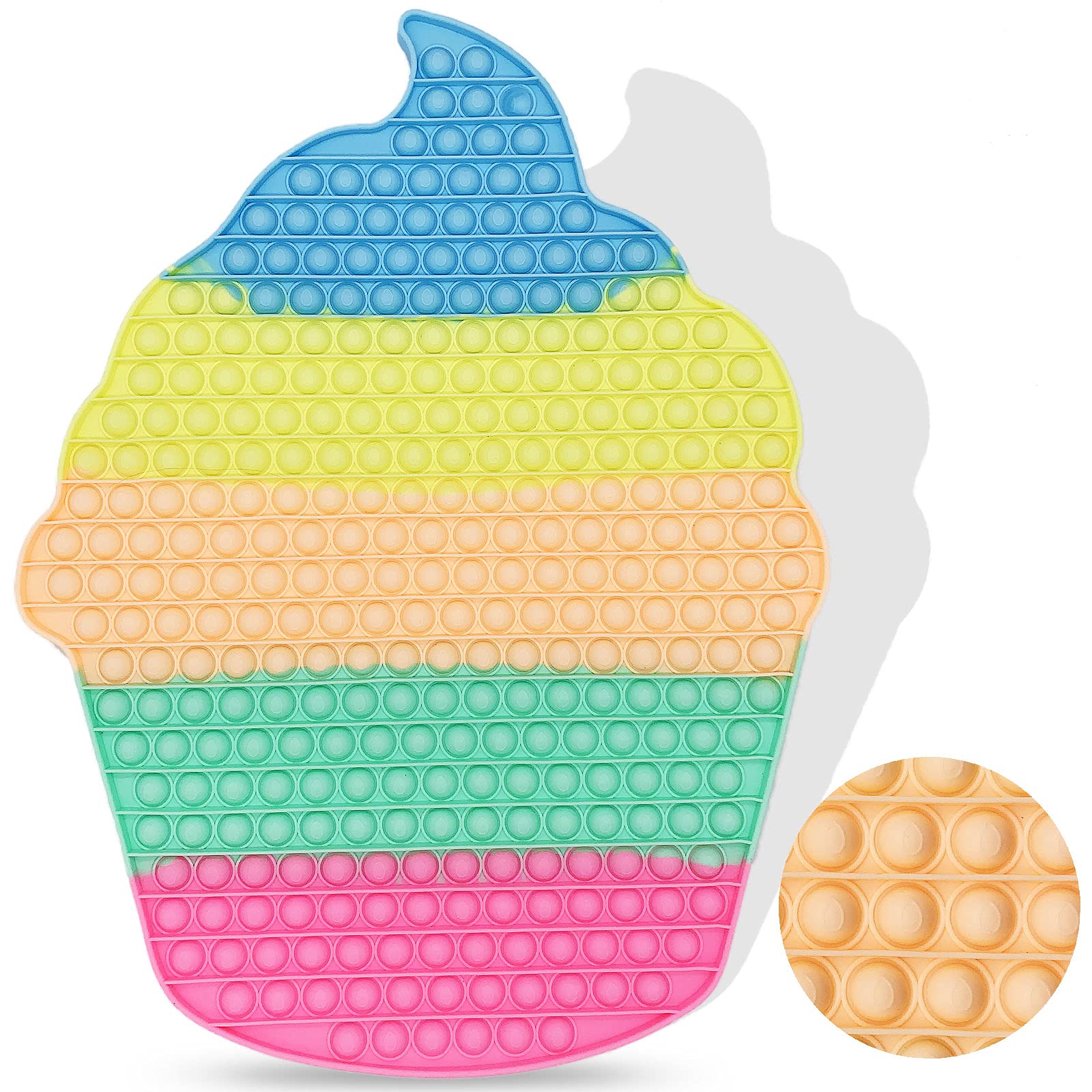 QETRABONE 19 Inch Large Cake Pop Fidget Toy - 325 Bubble Sensory Stress Relief Toy for Kids & Adults | Silicone Push Popper for Autism, ADHD, Anxiety | Perfect for Classroom, Office, Travel & Home Relaxation