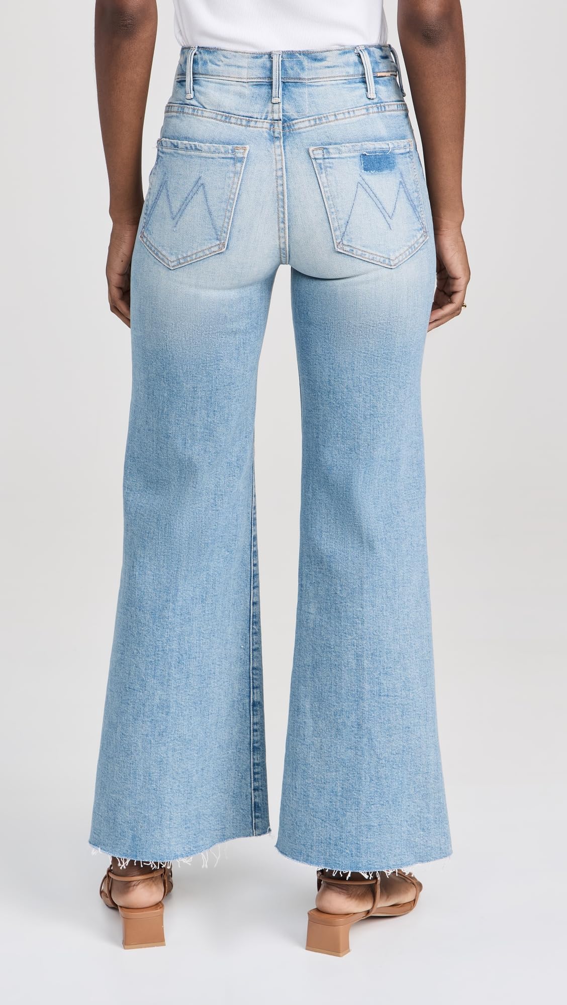 MOTHER Women's The Hustler Roller Fray Jeans - High Waist Distressed Denim Pants for Casual Outfits & Street Style Fashion