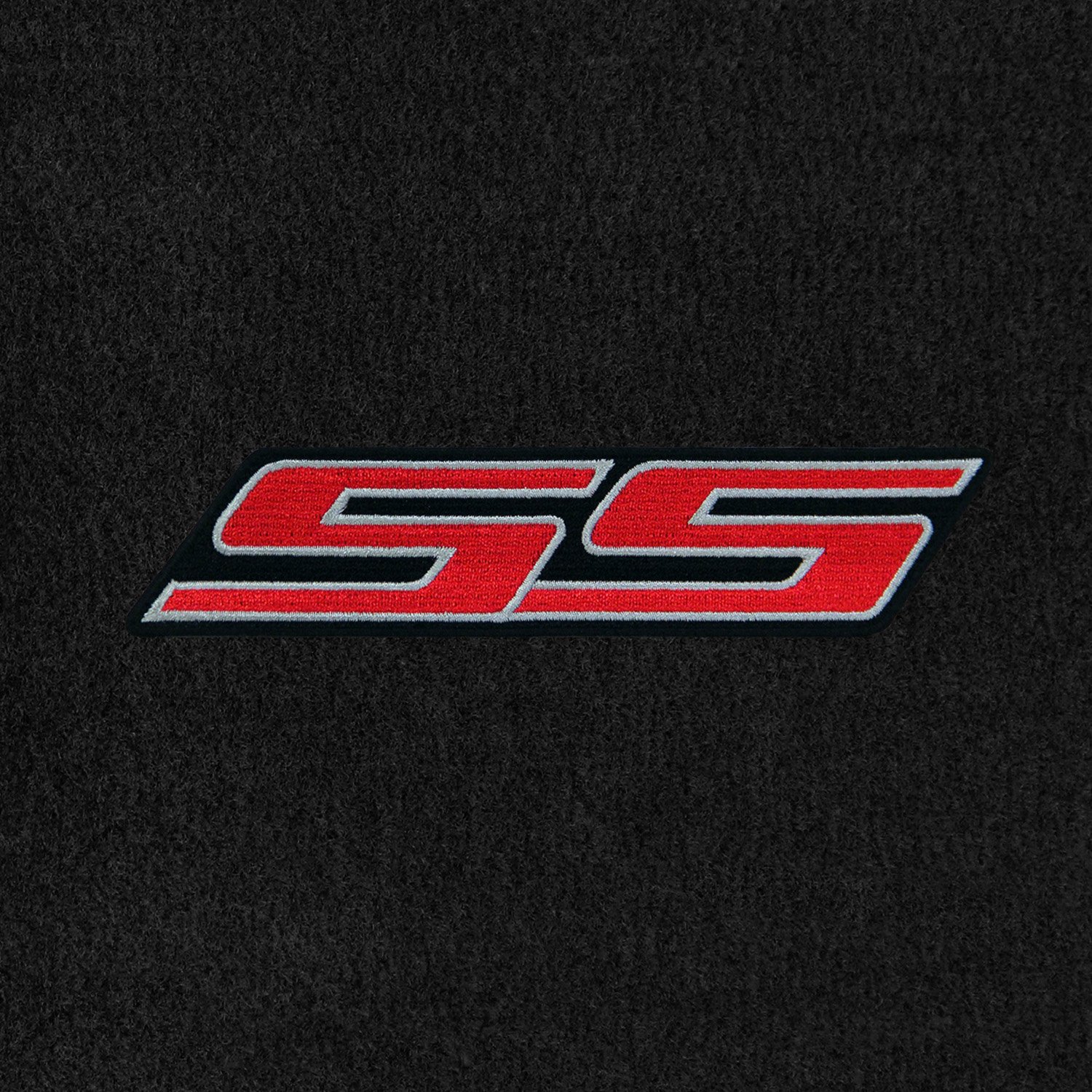 Lloyd Mats Velourtex Black Front Floor Mats for Chevrolet Monte Carlo 1970-2007 with Red SS Applique - Premium Car Floor Liners for Classic Muscle Cars & Auto Restoration Projects