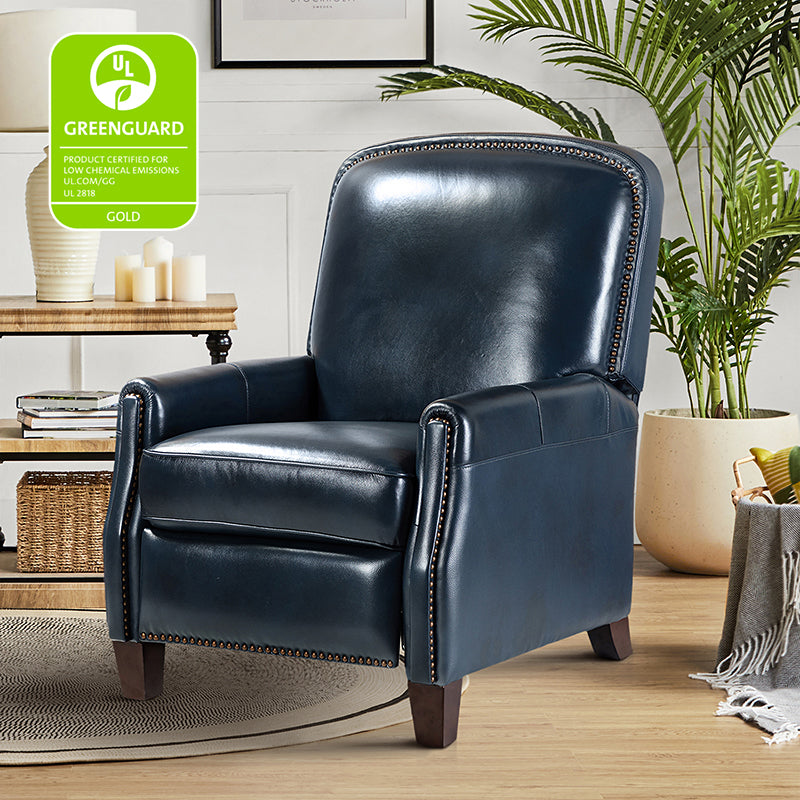 Claudia Genuine Leather Cigar Glider Recliner Chair - Premium Leather Rocking Recliner for Living Room, Nursery & Relaxation | Comfortable Gliding Motion for Nursing Mothers & Seniors