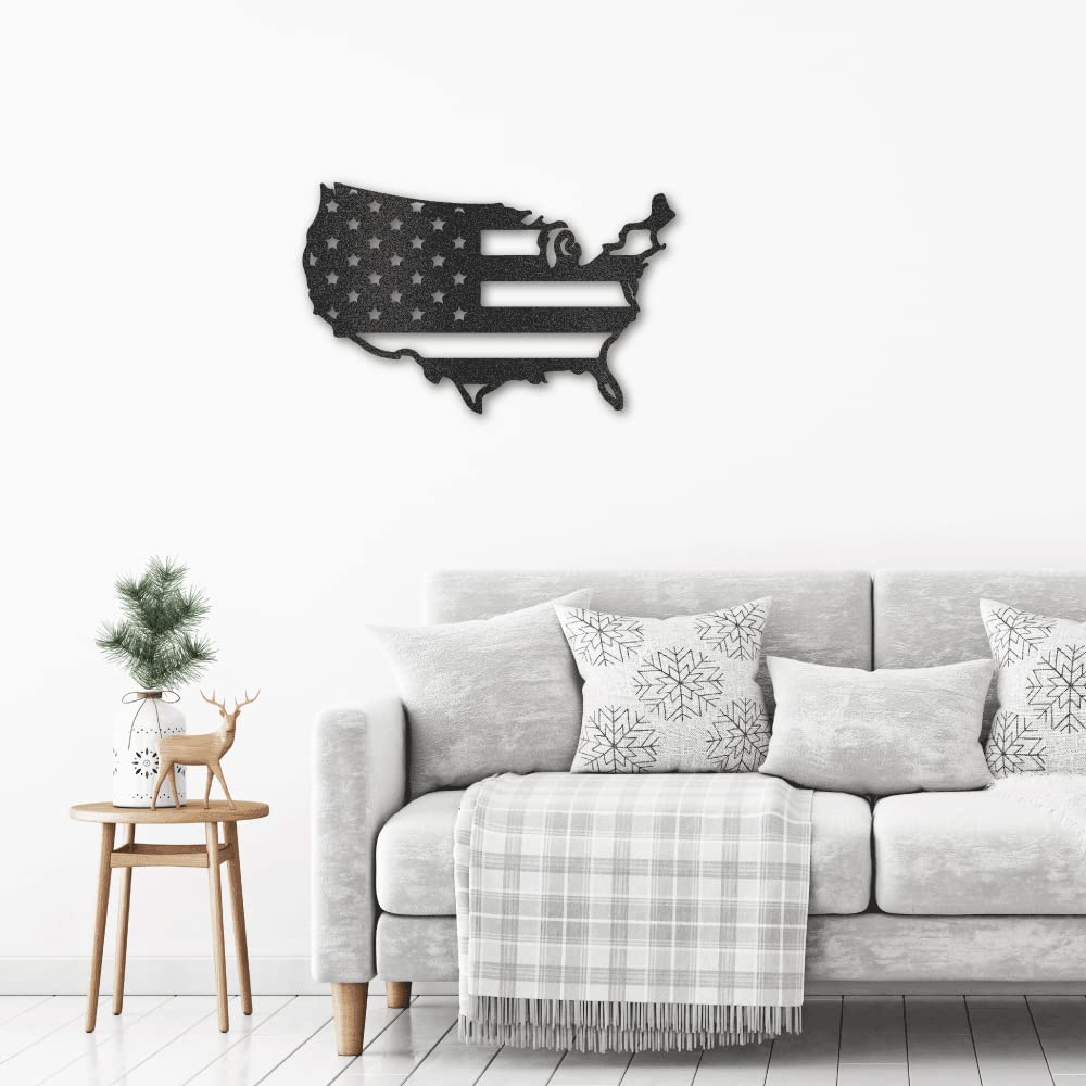 USA Flag Indoor Outdoor Steel Wall Sign Art - 24