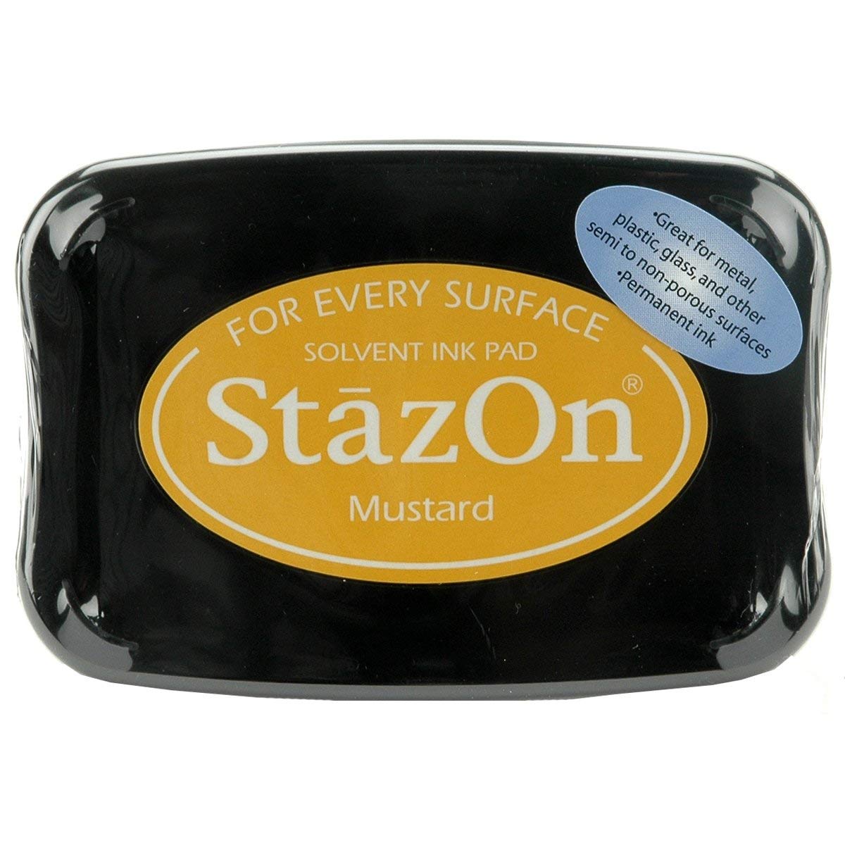 StazOn Mustard Color Ink Pad - Premium Fabric & Paper Stamping Ink for Scrapbooking, Card Making, and DIY Crafts