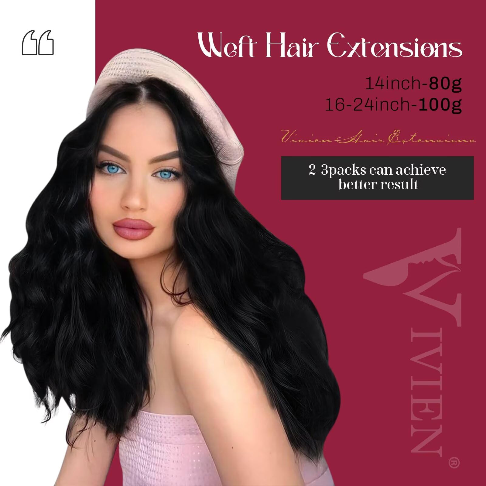 24 Inch Black Human Hair Extensions - 100G Double Weft Sew-in Weave for Women (Jet Black #1) | Natural Long Hair Weft for Styling, Volume & Length | Perfect for Parties, Weddings & Daily Wear