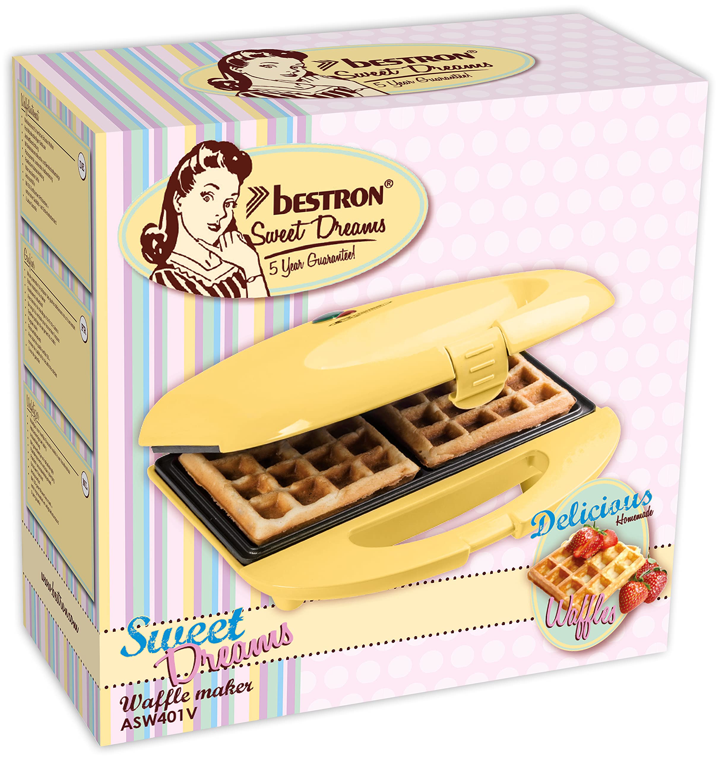 Best Belgian Waffle Maker with Non-Stick Surface & Light Indicator - 700W Sweet Dreams Collection, Yellow | Perfect for Breakfast, Brunch & Family Gatherings