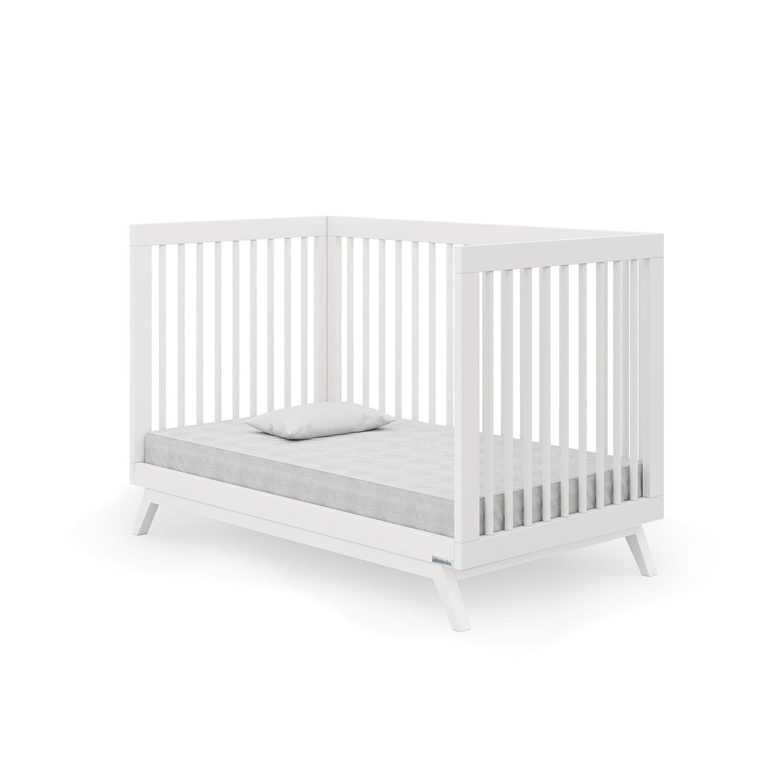 Soho 3-in-1 Convertible Baby Crib - White Nursery Furniture for Newborn to Toddler - Perfect for Small Spaces & Modern Nurseries