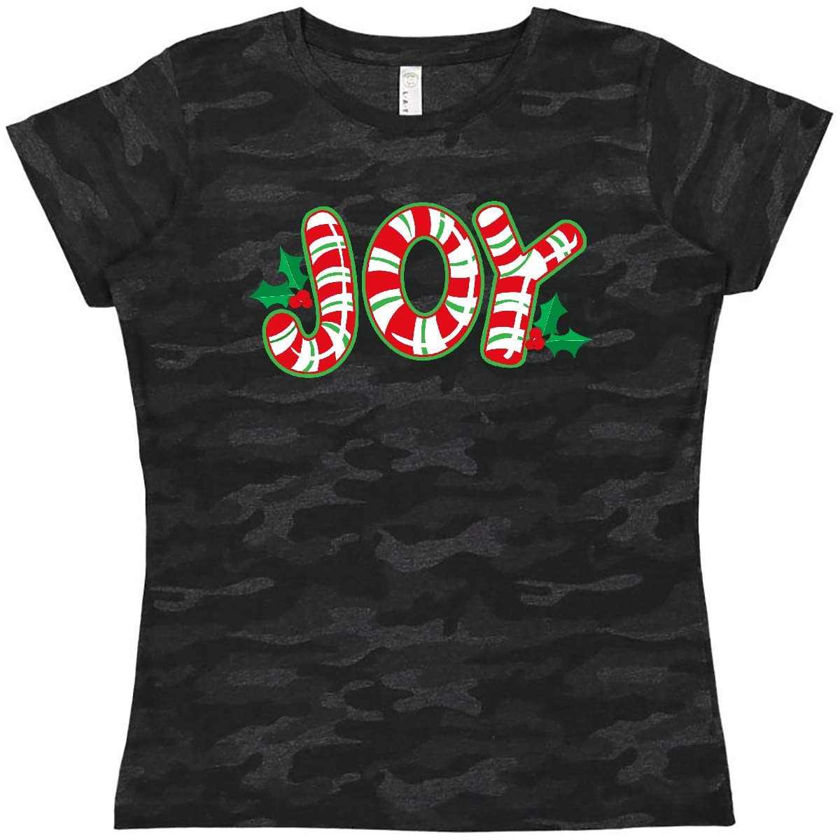 Inktastic Candy Cane Joy Women's T-Shirt - Christmas Holiday Funny Graphic Tee for Women - Perfect for Xmas Parties, Gift Exchange & Festive Outfits