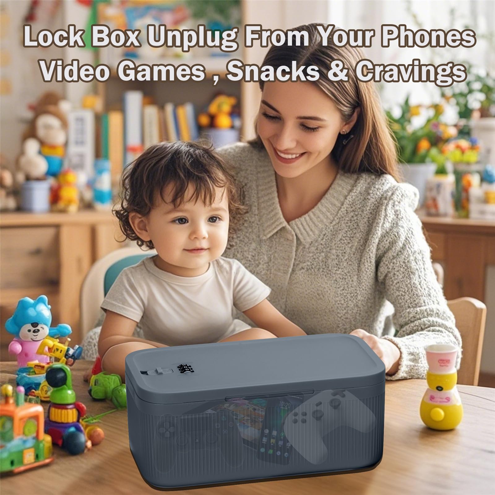 Secure Lockable Storage Box for Medicine, Food & Smart Devices - Travel Case, Refrigerator Bin & Small Lockbox for Office, Home, School - Ideal for Organizing Medications, Snacks & Valuables - Perfect Gift for Father's Day, Travel & Home Security