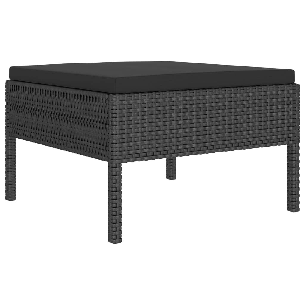 2-Piece Patio Lounge Set with Waterproof Cushions - All-Weather Black Poly Rattan Outdoor Furniture for Garden, Poolside & Backyard Relaxation (14.5g)