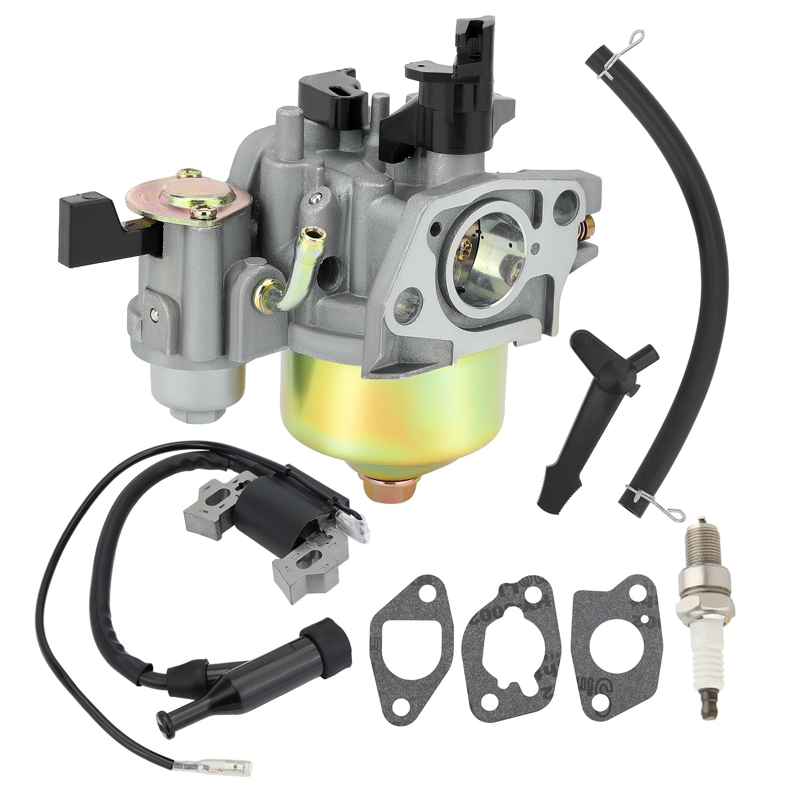 212cc Carburetor & Ignition Coil Kit for Predator 212cc R210 6.5HP-7HP OHV Engine - Compatible with Harbor Freight 68121/69727/69730, Go Kart, Honda GX160 5.5HP & GX200 6.5HP Engines - Perfect for Engine Repair, Performance Upgrade & Racing Applications
