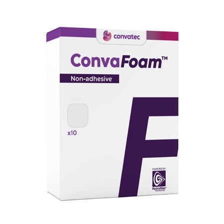 ConvaFoam Non-Adhesive Hydrofiber Foam Wound Dressing 4x4 Inches - Sterile Wound Care for Burns, Ulcers & Surgical Sites - Ideal for Home First Aid & Medical Clinics