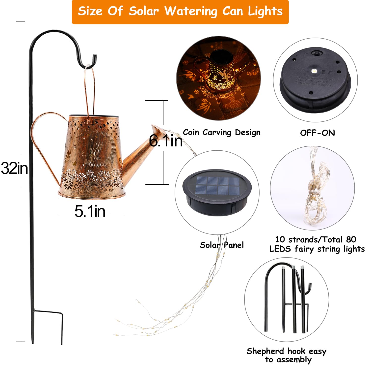 Solar Watering Can Fairy Lights with Butterfly Decor - Outdoor Hanging Waterfall Lights for Garden, Patio, Yard, Pathway - Blue LED Star Shower Art for Romantic Evenings & Special Occasions