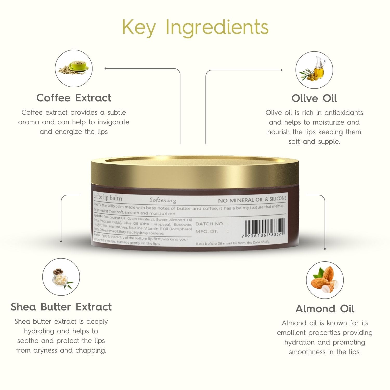 Khadi Premium Herbal Lip Balm for Dark, Dry & Chapped Lips - Natural Moisturizing Treatment with Coffee Extract (20g) | Chemical-Free, Vegan Formula for Men & Women | Perfect for Winter Care, Daily Hydration & Lip Repair