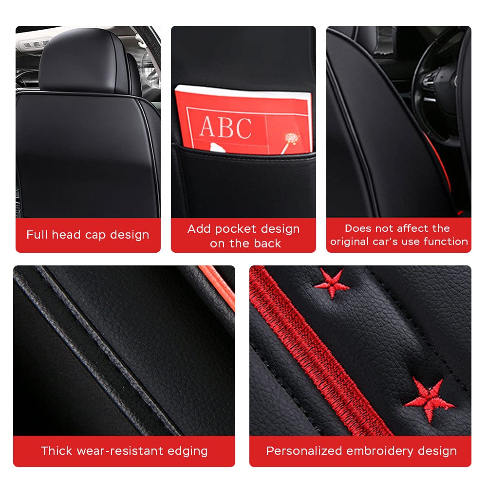 2007-2021 Jeep Compass Universal Car Seat Covers - Waterproof, Anti-Slip, Airbag Compatible - Black & Red - Easy to Clean Car Protectors for Comfort & Style - Perfect for Daily Commute, Road Trips & Outdoor Adventures