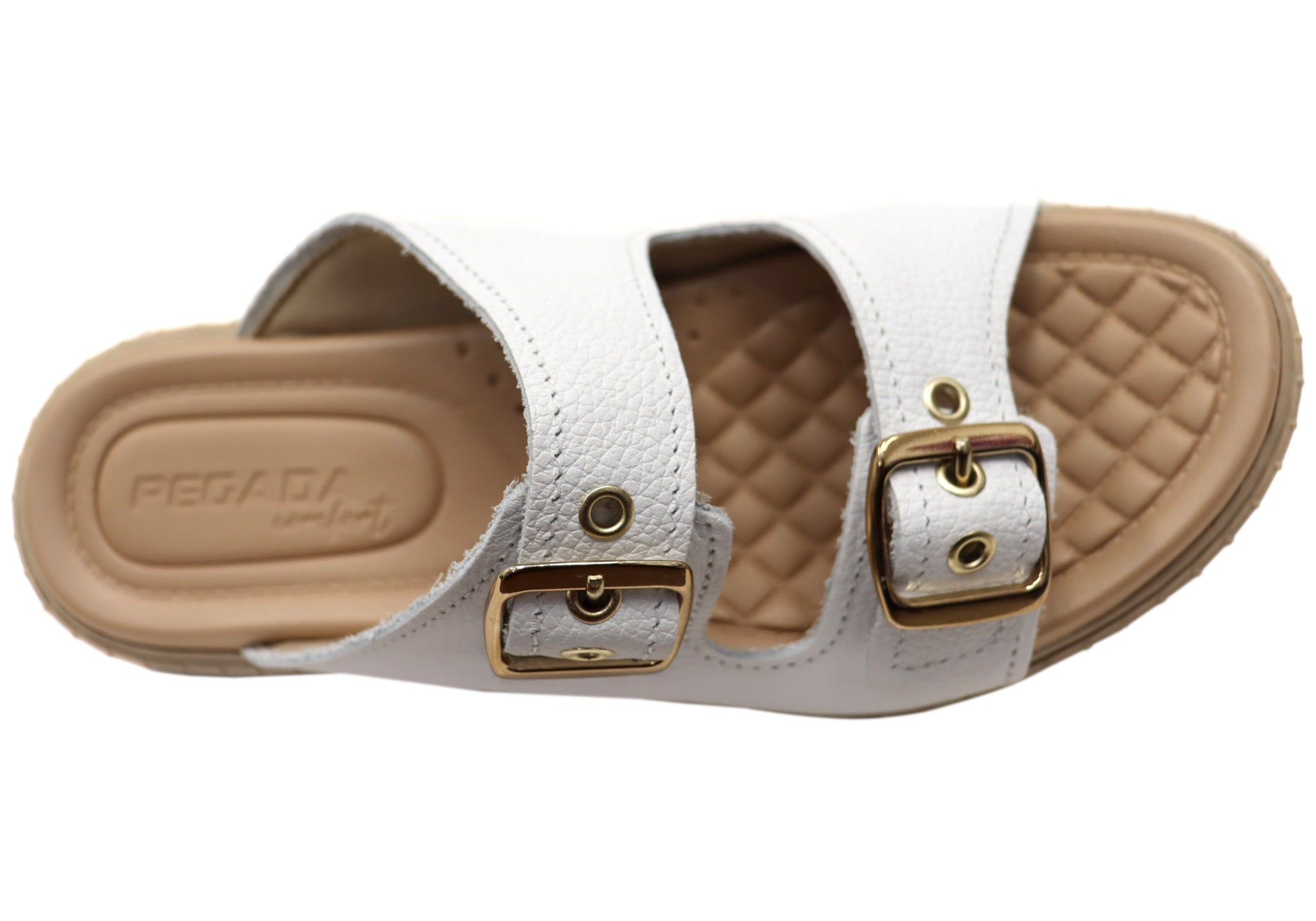 Pegada Arlineda Women's Comfortable Brazilian Leather Slides Sandals - Soft & Supportive Flip Flops for Beach, Pool, and Casual Wear