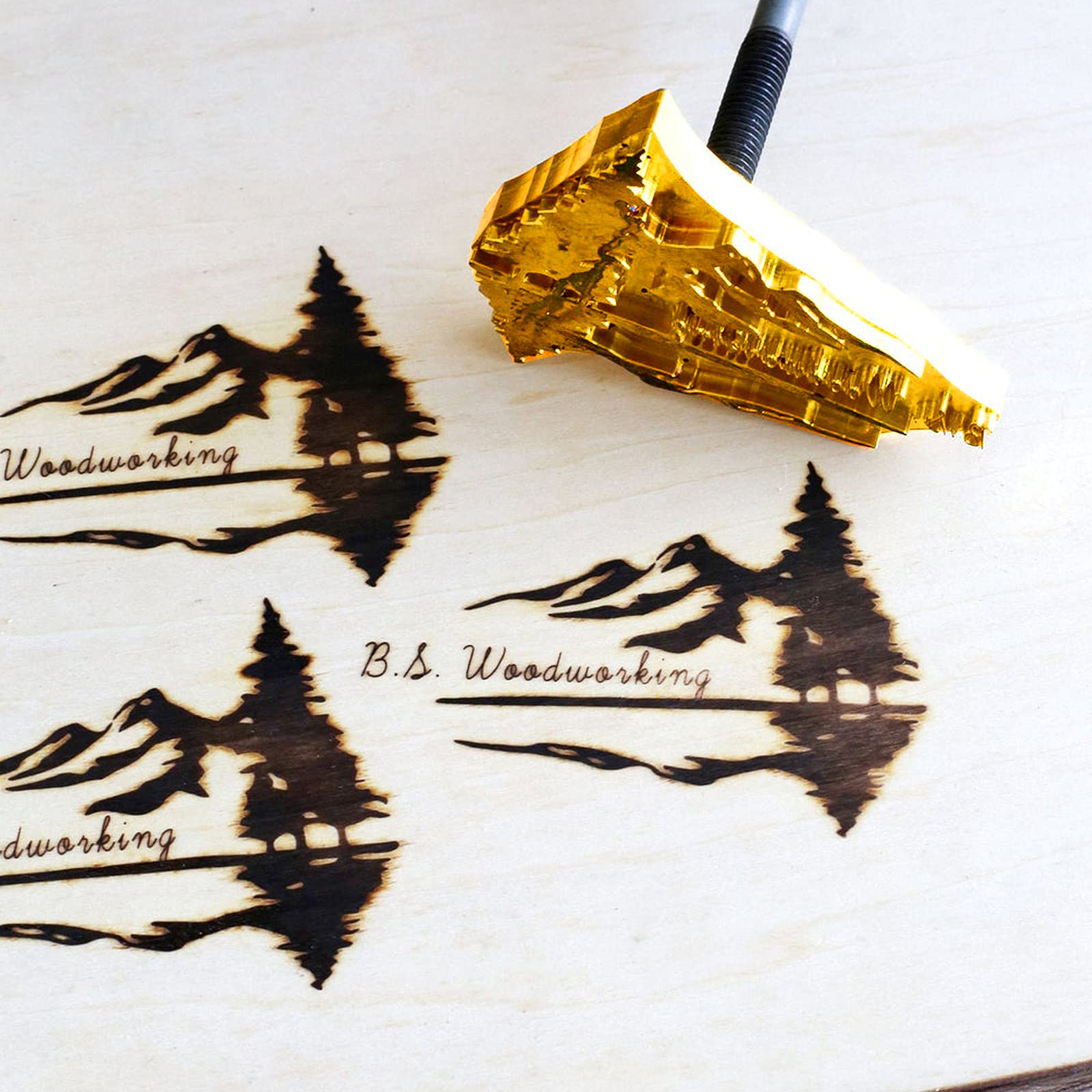 Custom Branding Iron for Wood - Personalized Leather Branding Stamp with Handle for BBQ & Woodworking (5