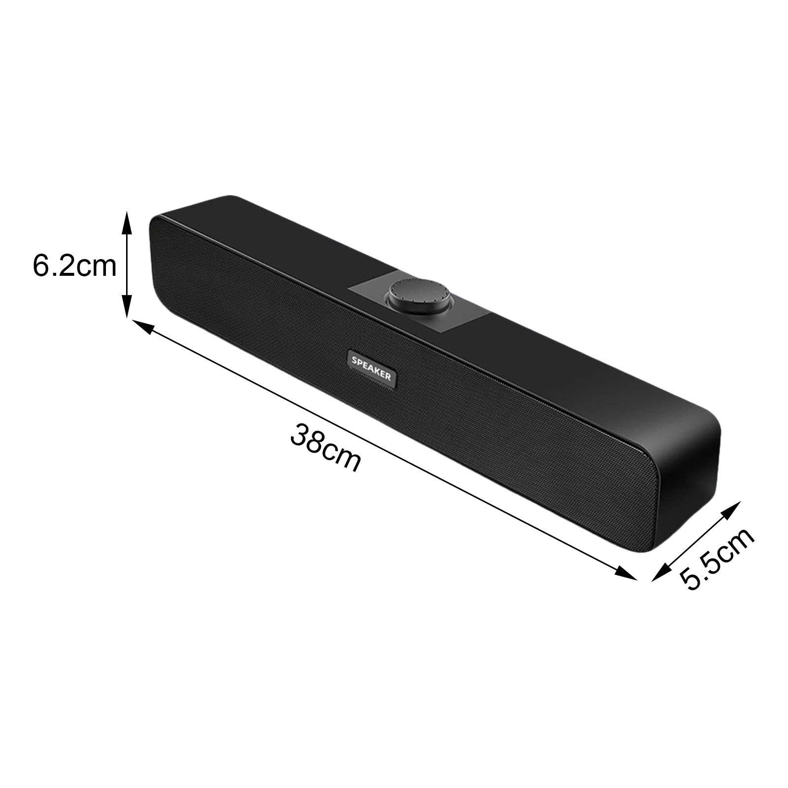 BaotyJie 6W Compact Black Soundbar Speaker with AUX Input - Perfect for Home, Gaming, Desktop Computer & Laptop | Enhance Your Audio Experience for Movies, Music & Video Calls