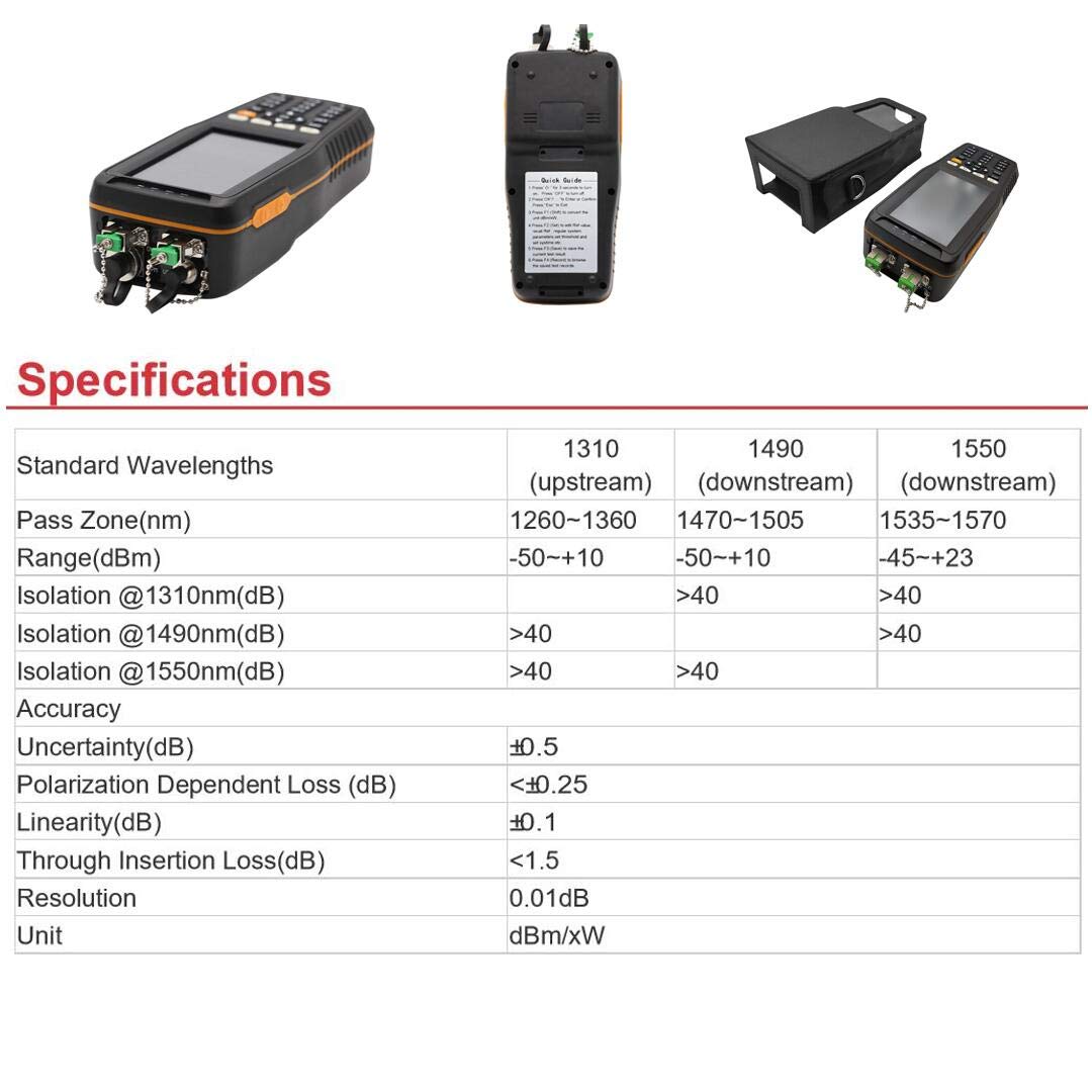 TM70B PON Power Meter with Visual Fault Locator - 3-in-1 Fiber Optic Tester for PON Network Installation & Maintenance | Perfect for FTTH, GPON, and EPON Testing in Telecom Engineering