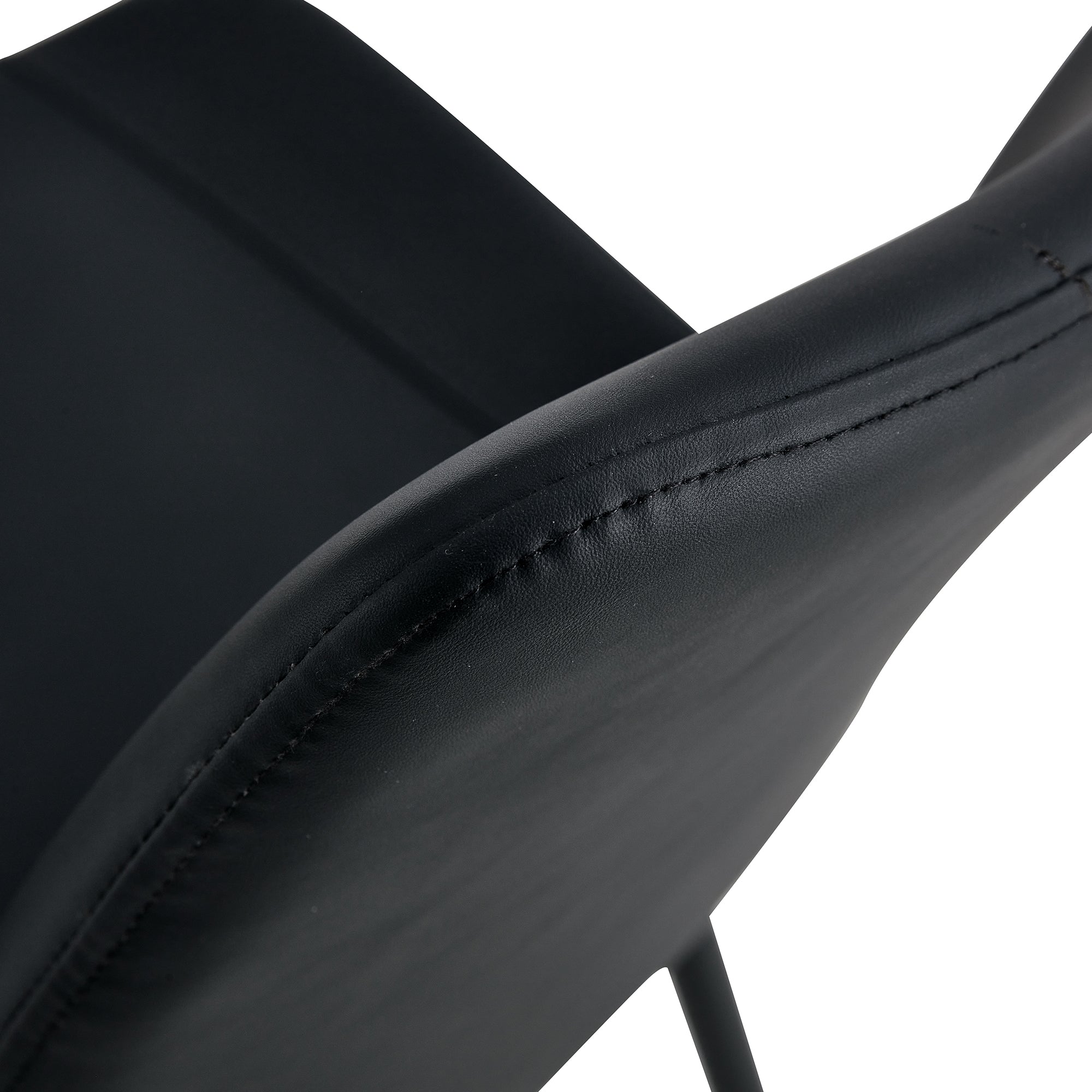 Premium Black Faux Leather Dining Chairs with Metal Legs - Ergonomic Curved Backrest & Wide Cushion for Maximum Comfort - Set of 4 Modern Chairs for Restaurant, Kitchen, Bedroom & Office Use