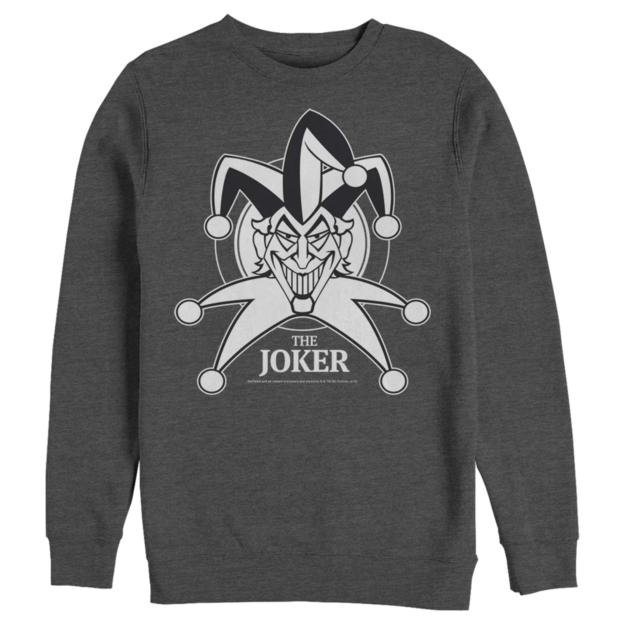 Men's Batman Joker Emblem Sweatshirt | DC Comics Graphic Pullover | Casual Superhero Hoodie for Fans & Collectors | Perfect for Cosplay, Comic Con & Everyday Wear