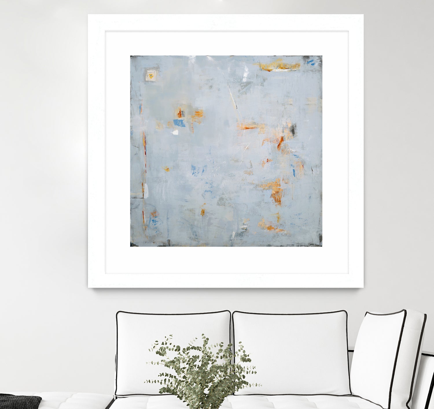 Abstract In Blue 2 - Modern Blue Abstract Wall Art Painting - Perfect for Living Room, Bedroom & Office Decor
