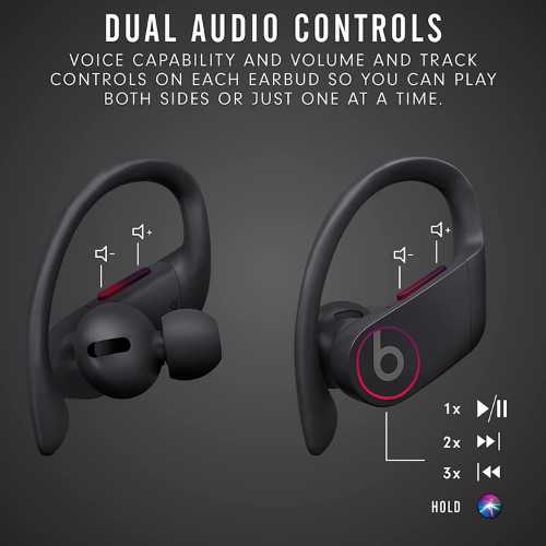 Beats by Dre Powerbeats Pro Wireless Earbuds - High Performance Bluetooth Earphones with Noise Isolation, Secure Fit for Running & Workouts - Black (Ideal for Gym, Sports & Active Lifestyle)