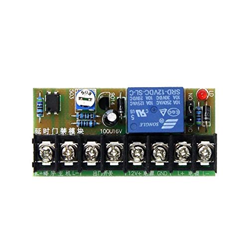 KingGo 12V NO NC Electric Lock Delay Relay Module - Secure Door Access Control System for Intercom, Gate & Security (Ideal for Home, Office & Commercial Buildings)